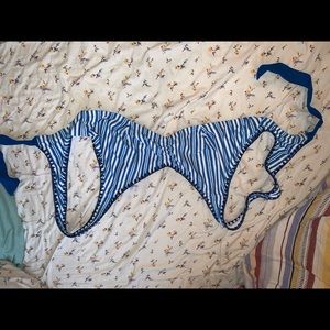 Blue And White Bikini Top